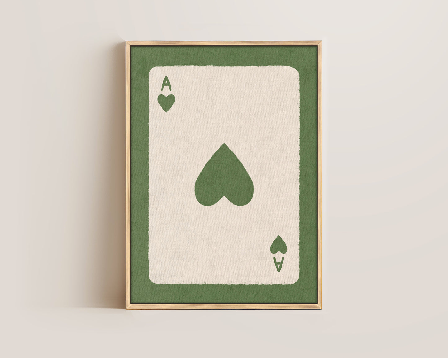 Ace Of Hearts Green Canvas