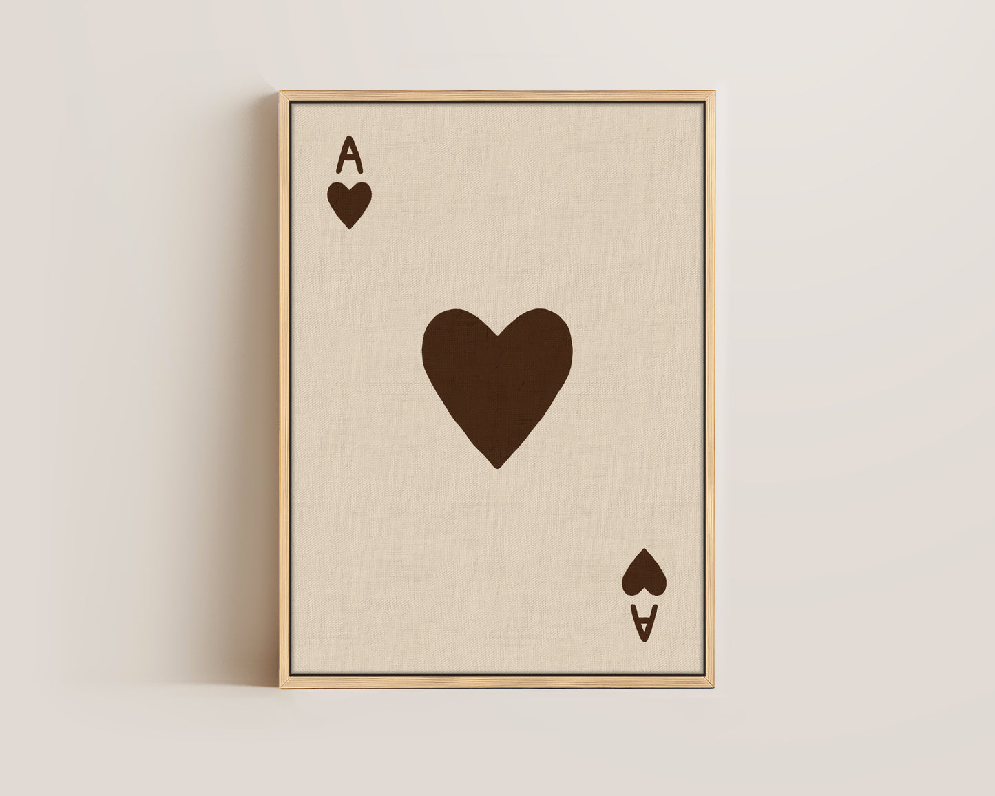Ace Of Hearts Brown Canvas