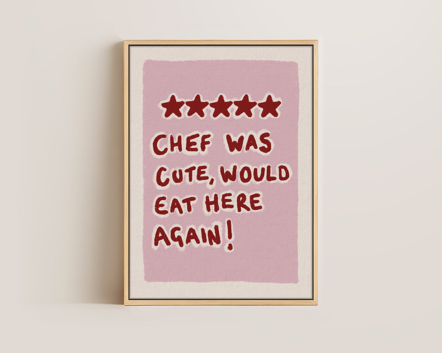Chef Was Cute Pink Canvas