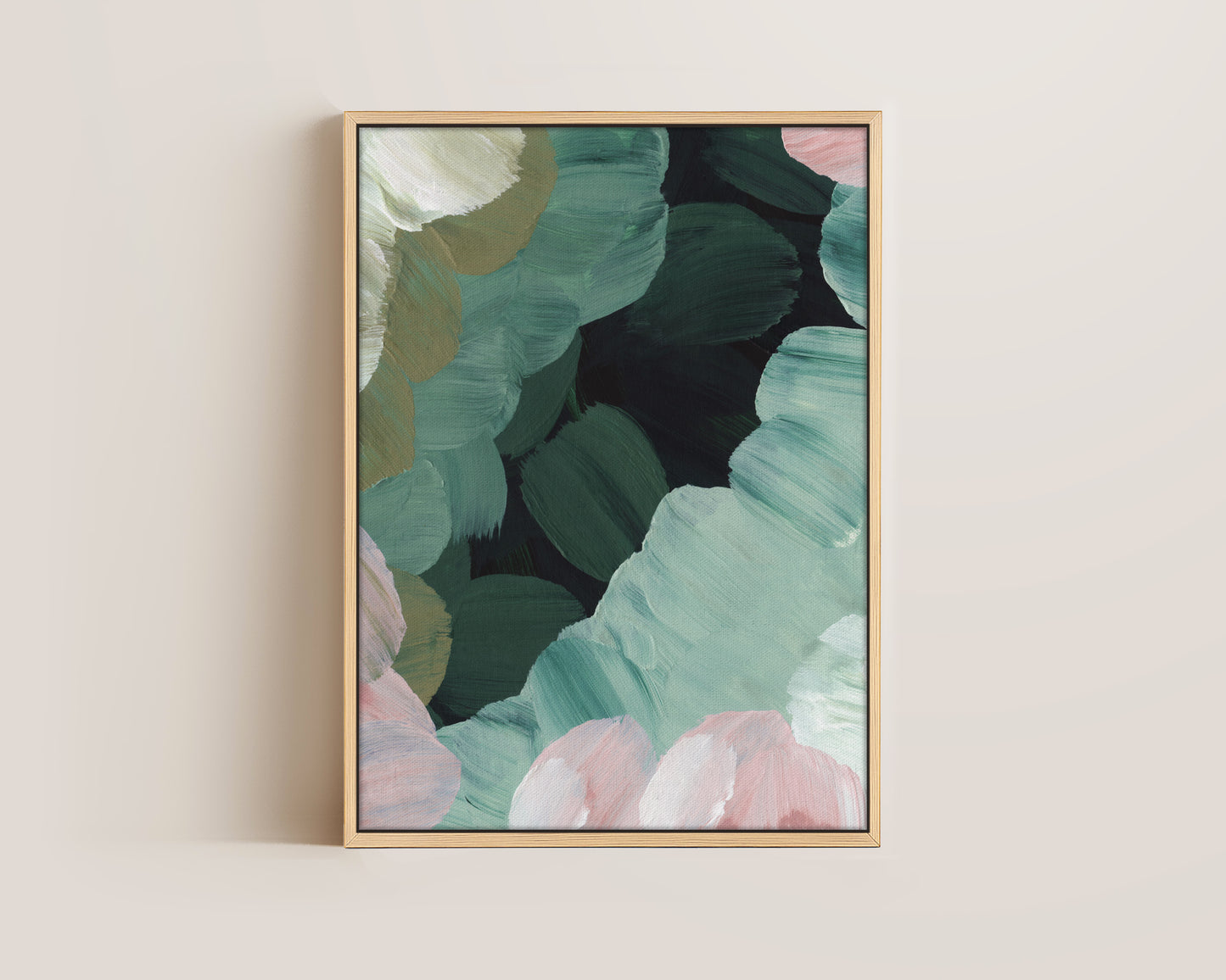 Forest Green & Pink No. 1 Canvas