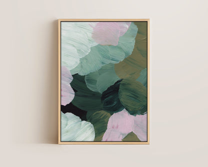 Forest Green & Pink No. 2 Canvas