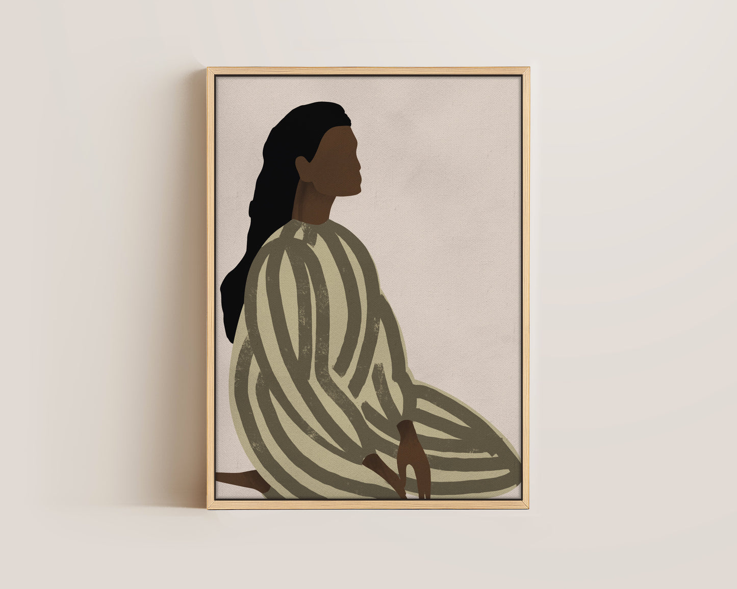 Green Striped Lady Canvas