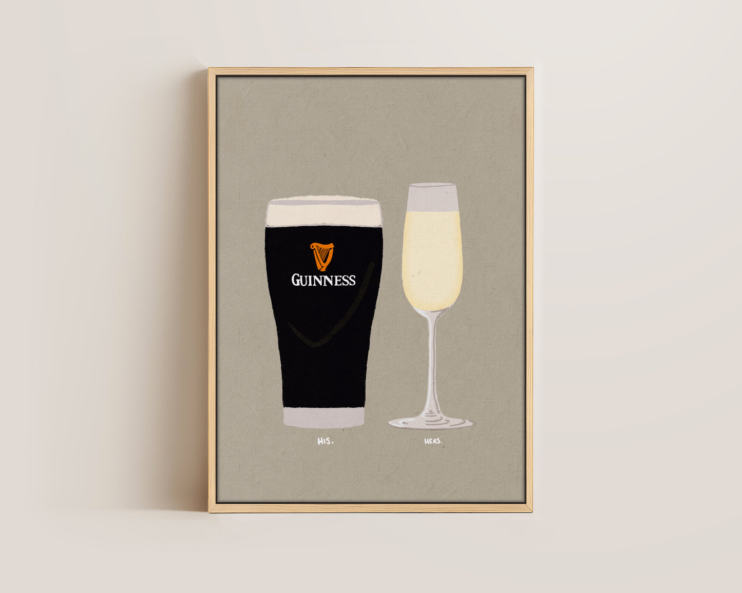 Guinness & Prosecco Glass Canvas