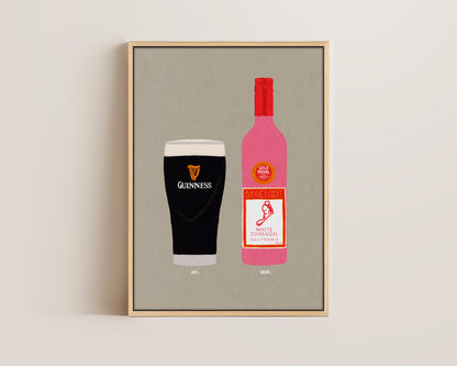Guinness & White Zinfandel Canvas