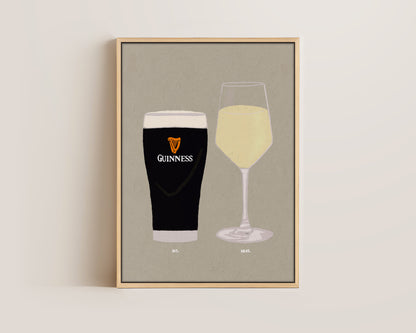 Guinness & White Wine Canvas