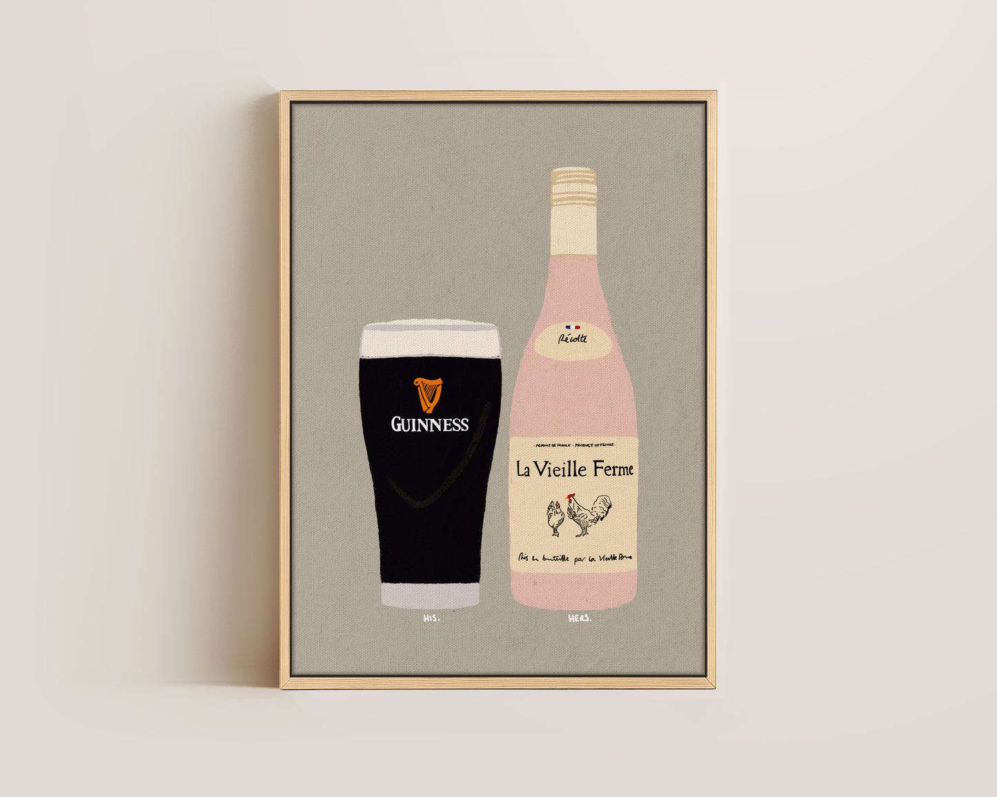 Guinness & Chicken Wine Canvas