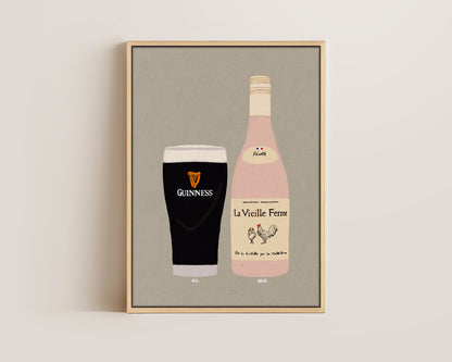 Guinness & Chicken Wine Canvas