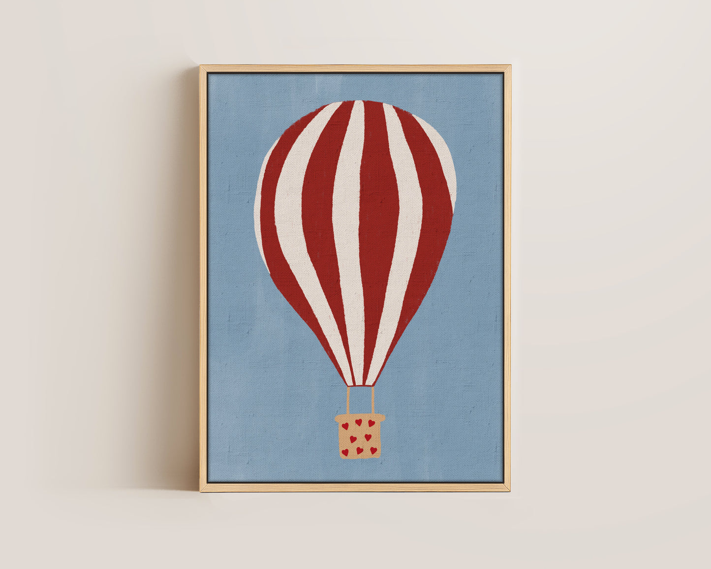 Hot Air Balloon Hearts Canvas