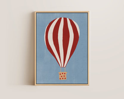 Hot Air Balloon Hearts Canvas
