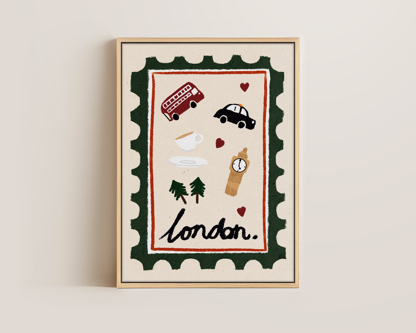 London Postage Stamp Canvas