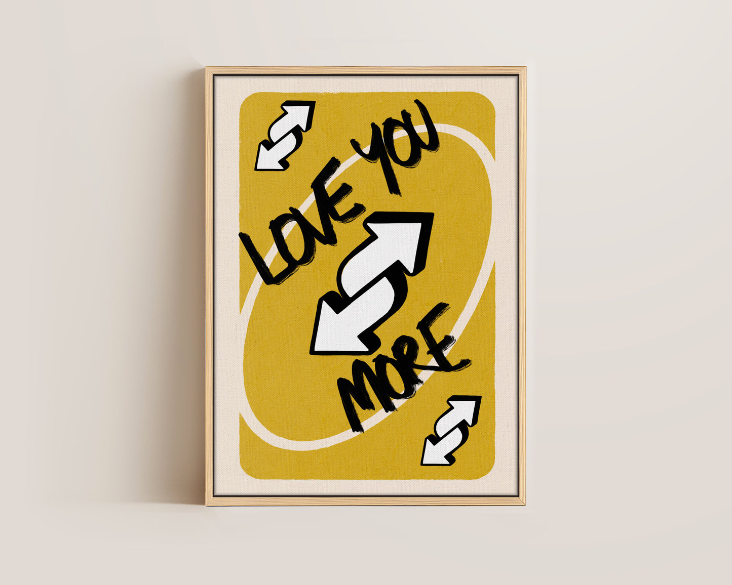 Love You More Yellow Canvas