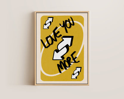 Love You More Yellow Canvas