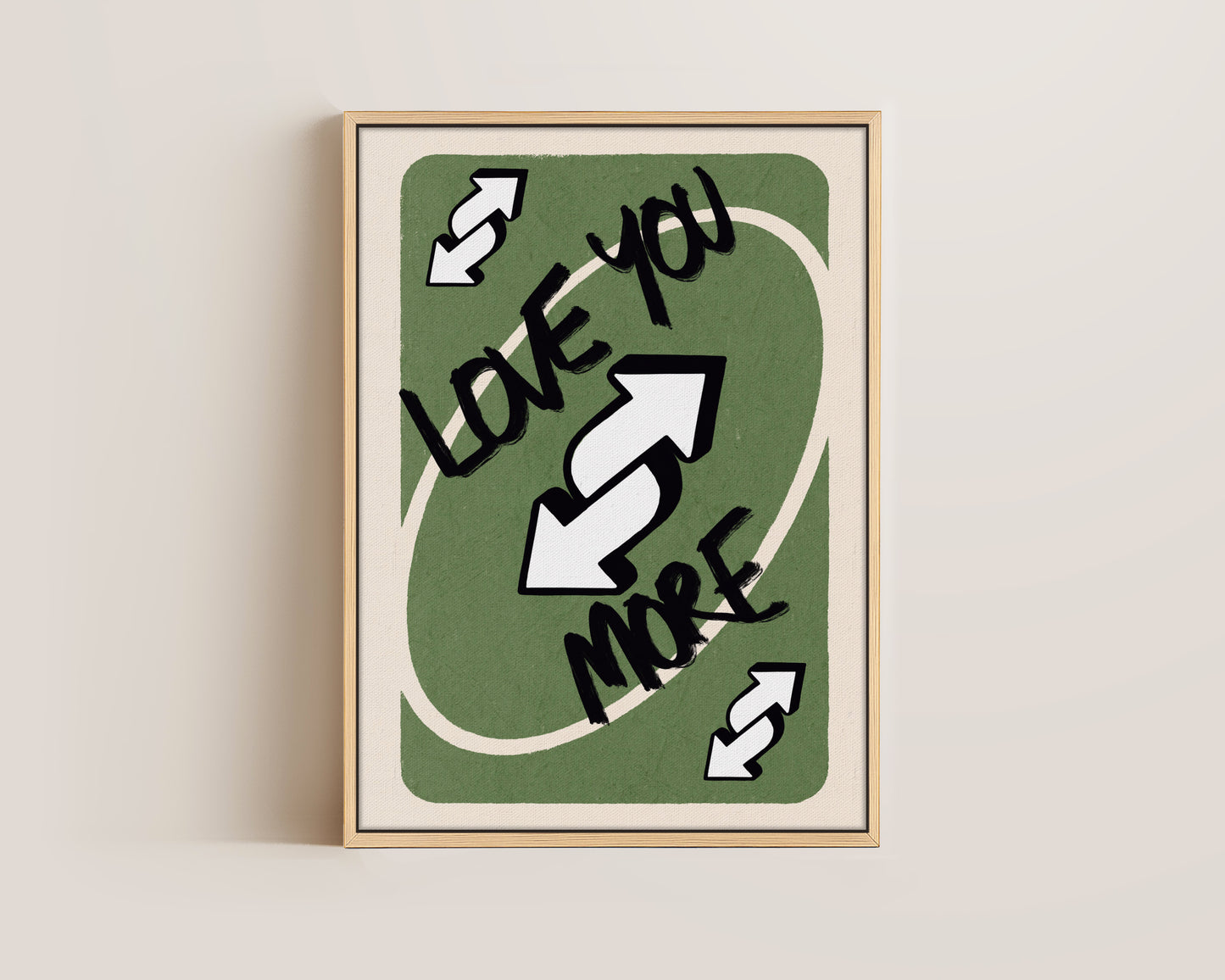 Love You More Green Canvas