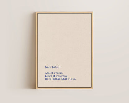 Note To Self Canvas