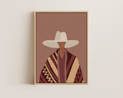 Poncho Cowgirl Canvas