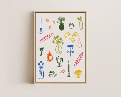 Retro Dinner Table Canvas