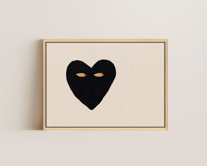 Black Heart Side Eye Canvas