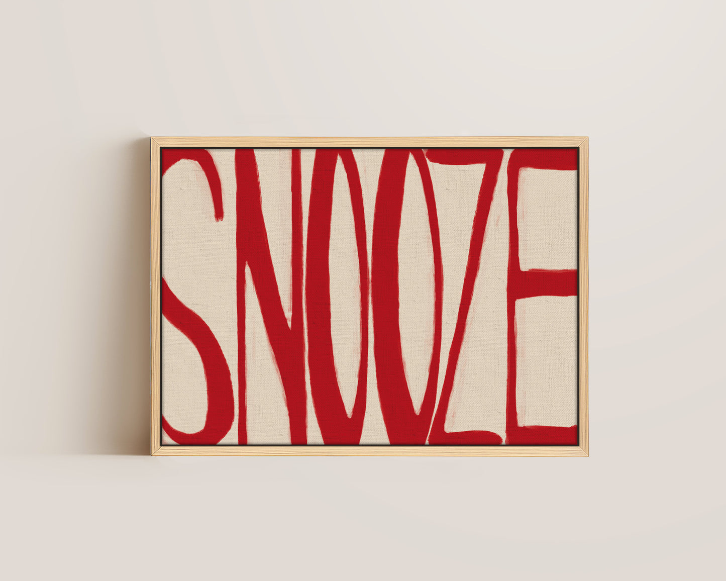Snooze Red Canvas