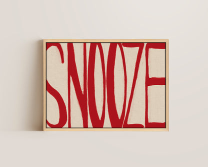 Snooze Red Canvas