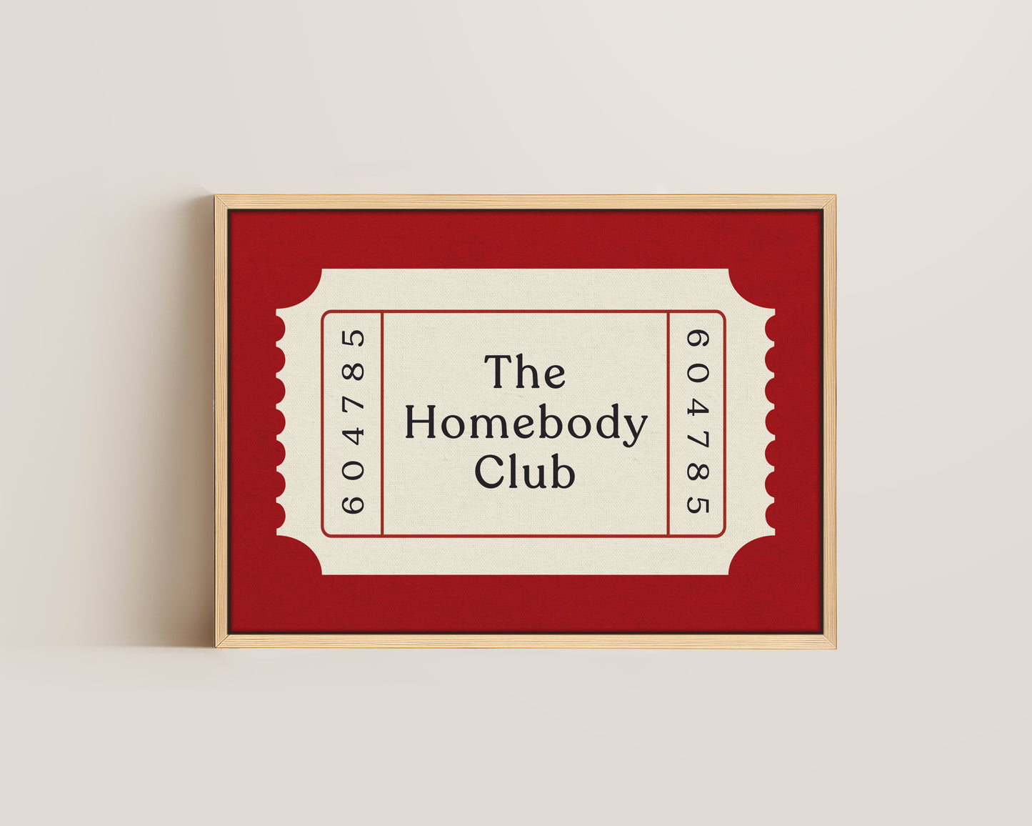 The Homebody Club Ticket Canvas