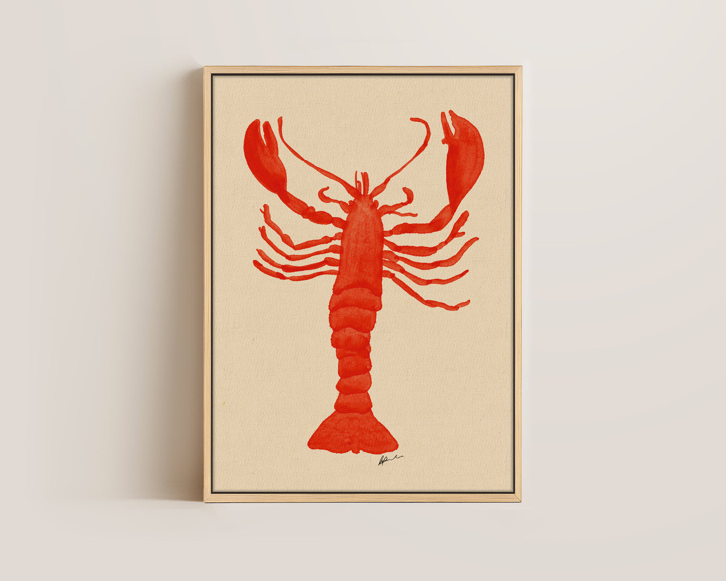 Watercolour Lobster Canvas