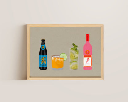 Four Drinks Print