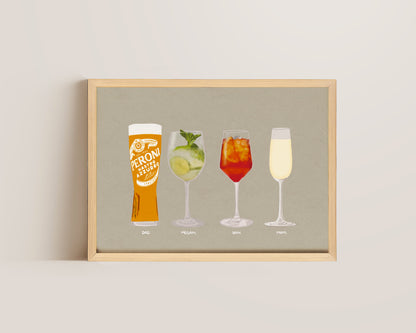 Four Drink Print