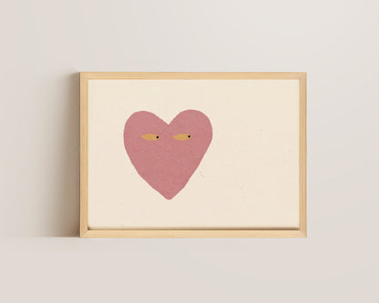 Pink Heart Side Eye Print