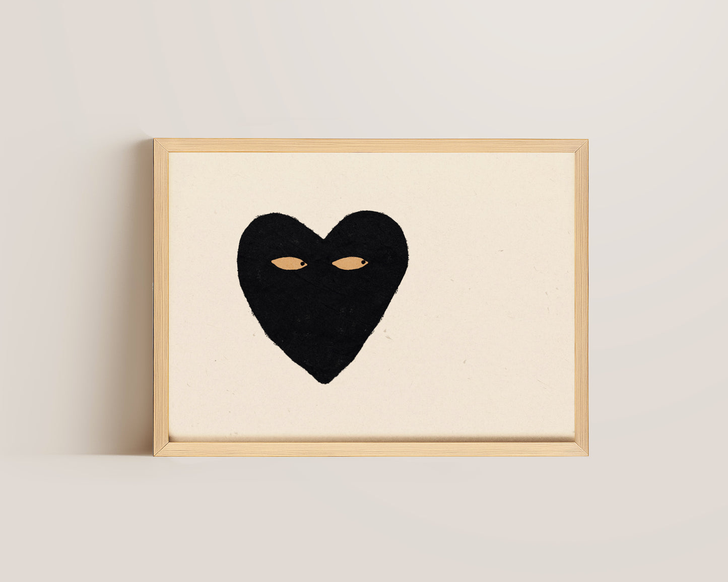 Black Heart Side Eye Print