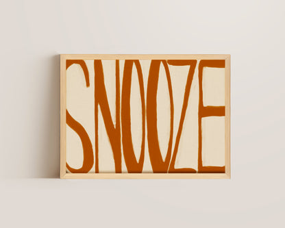 Snooze In Burnt Orange Print
