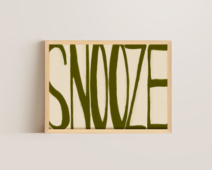 Snooze In Olive Print