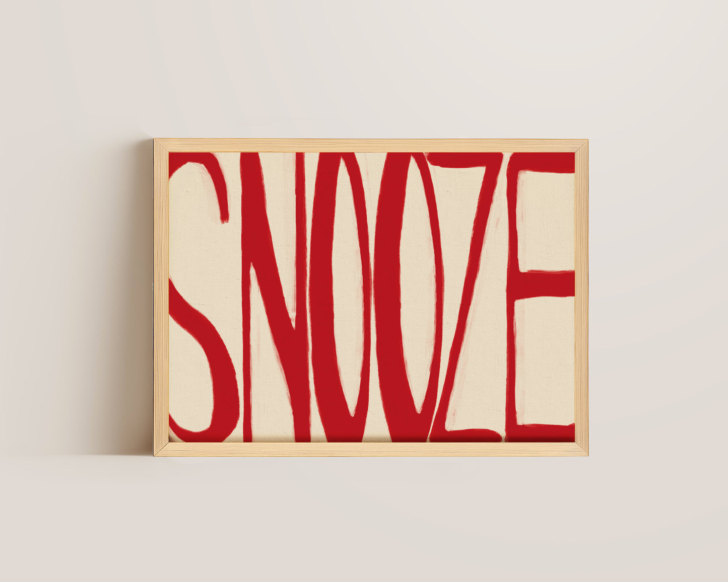 Snooze In Red Print