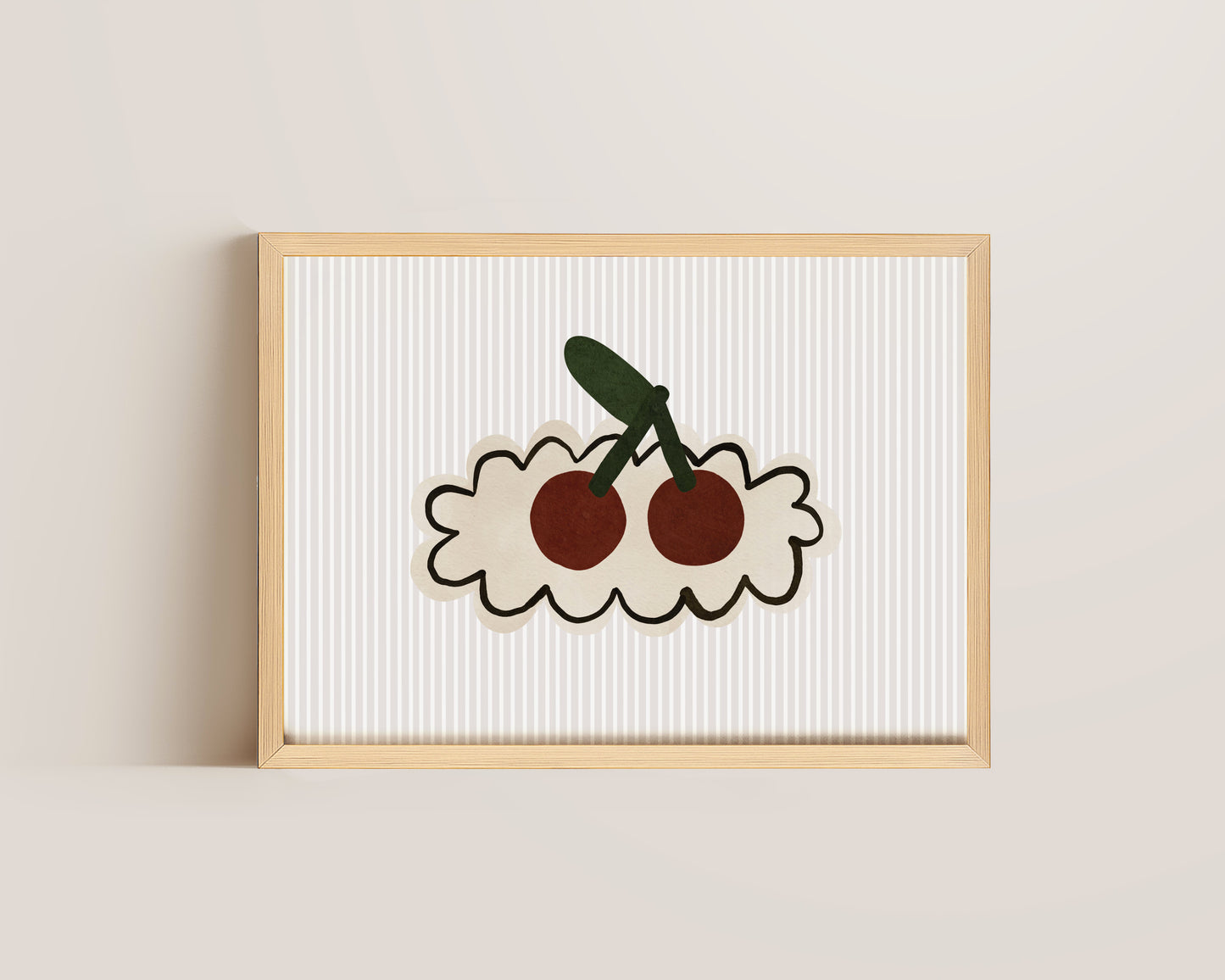 Striped Cherries Print