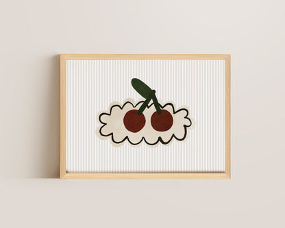 Striped Cherries Print