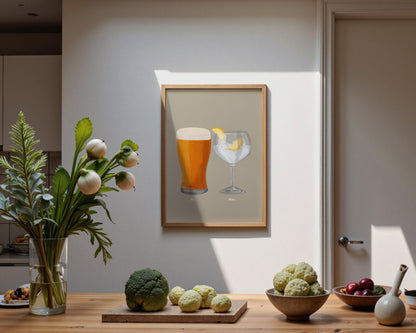 Beer & G&T Couples Drink Print