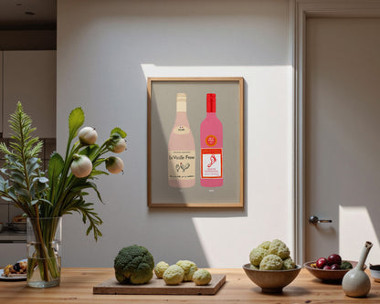 Chicken Wine & White Zinfandel Print