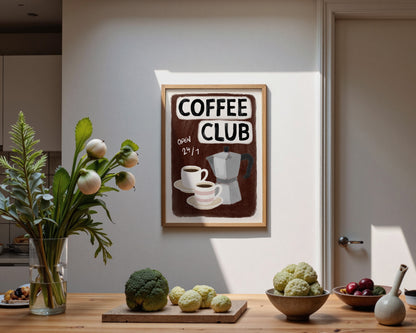 Coffee Club 24/7 Brown Print