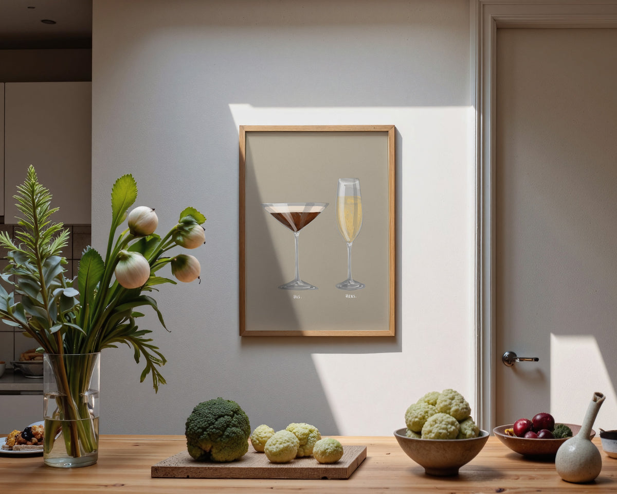 Espresso Martini & Prosecco Couples Drink Print