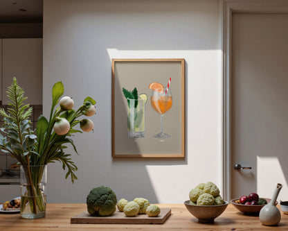 Mojito & Aperol Spritz Couples Drink Print