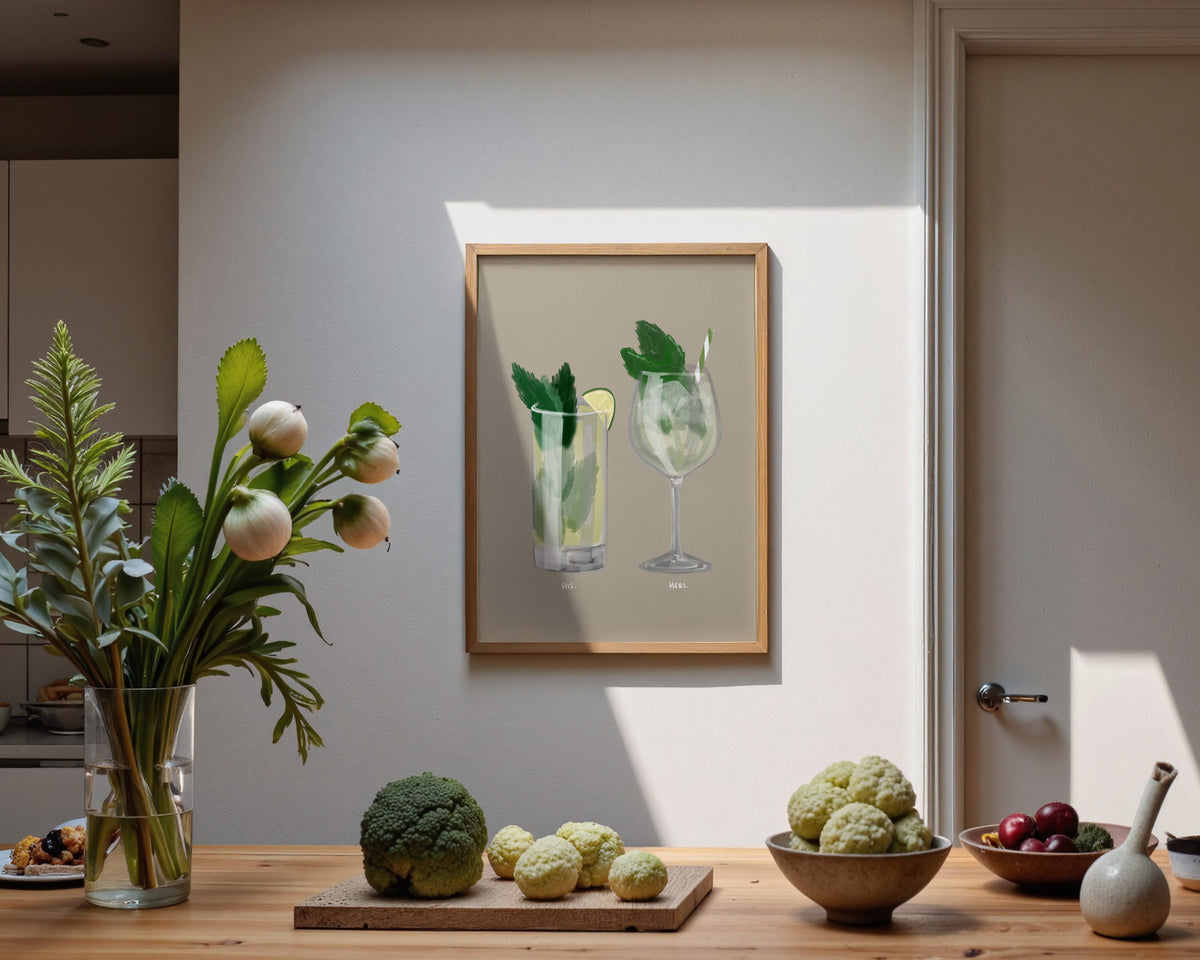 Mojito & Hugo Spritz Couples Drink Print