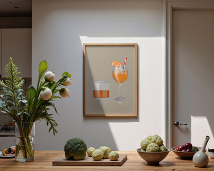Whisky & Aperol Spritz Couples Drink Print