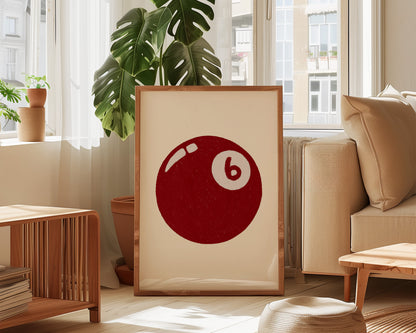 6 Ball Red Print