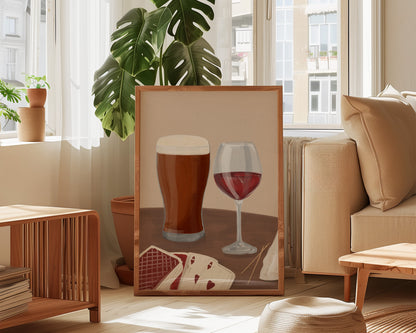 Ale & Red Wine Date Night Print