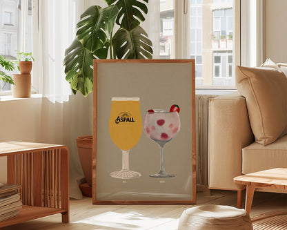 Aspall & Pink Gin Print