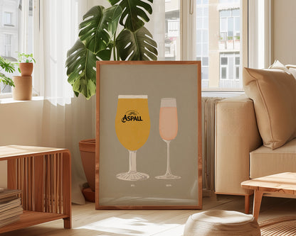 Aspall & Pink Prosecco Glass Print