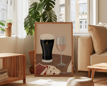 Black Stout & Rose Wine Date Night Print