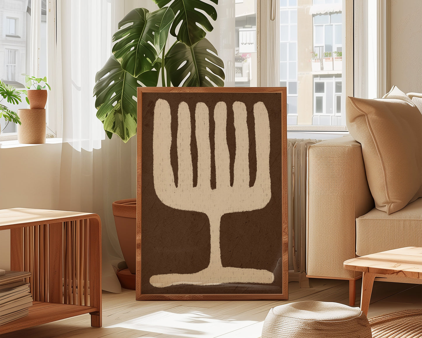 Abstract Brown Cup Oil Pastel