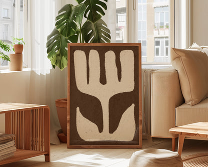 Flower On Brown Oil Pastel