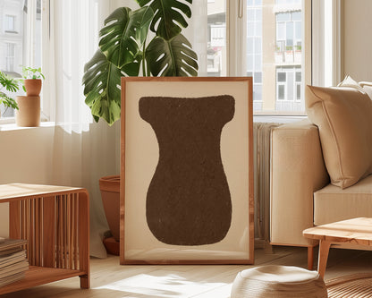 Abstract Brown Vase Oil Pastel