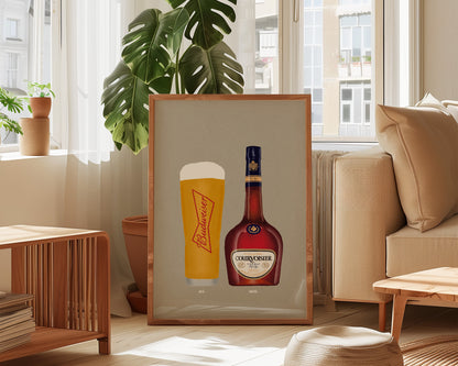 Budweiser Pint & Courvoisier Print